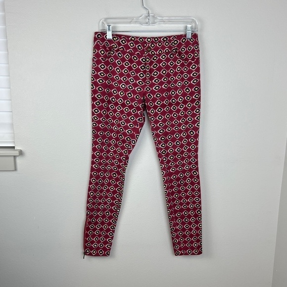 Pam & Gela Johnny Was Ikat Print Twill Ankle Zip Pants - Picture 2 of 6
